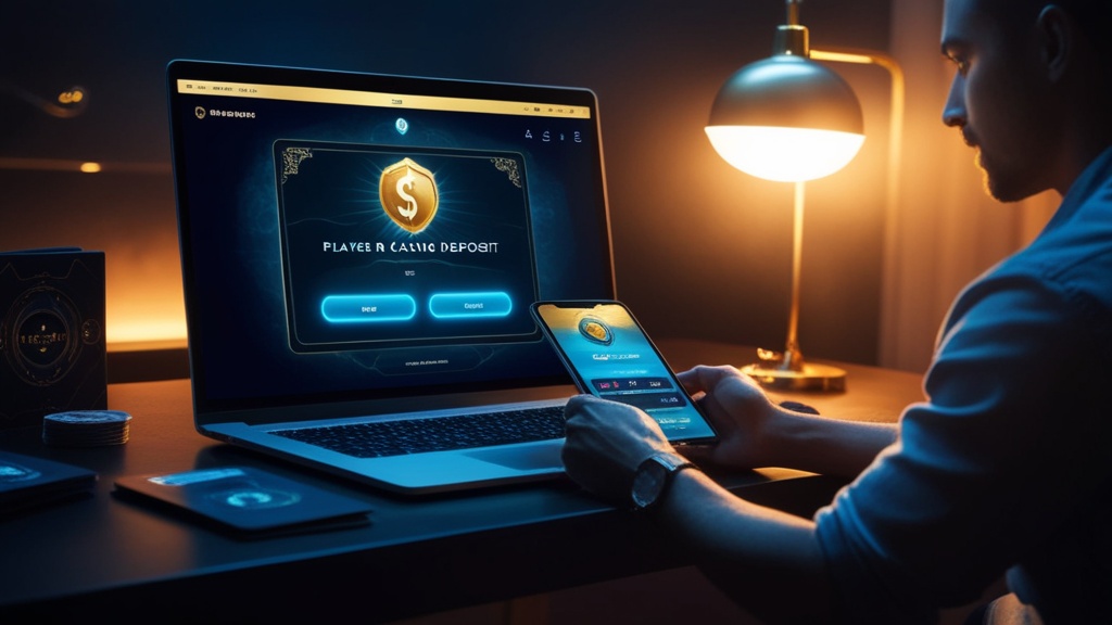 Utente che effettua un deposito sicuro su una piattaforma di gioco