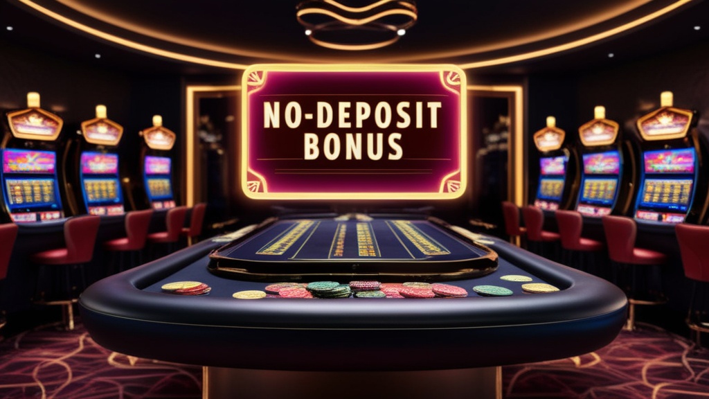 Carta bonus senza deposito illuminata in un casinò scuro